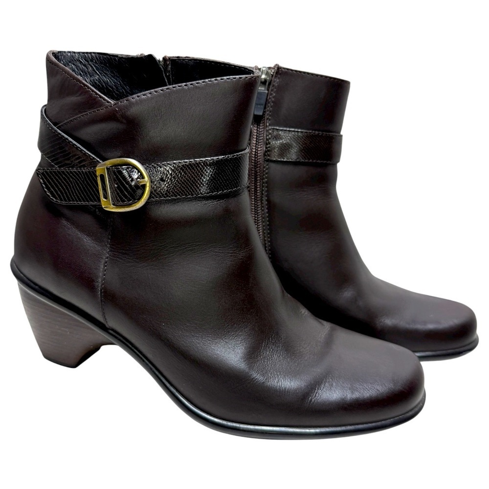 Women's Dansko Ryan Brown Leather Heeled Ankle Boots Size 9.5/40